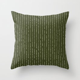 Lines II (Olive Green) Throw Pillow