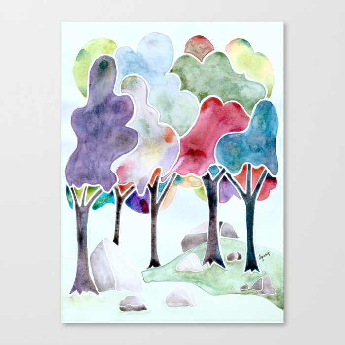 Trees & Rocks Canvas Print