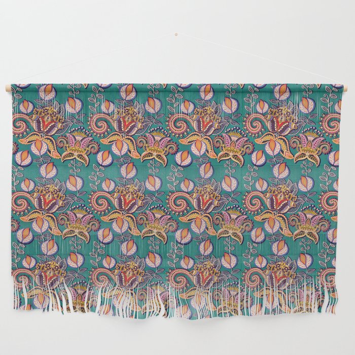 Indian Blue and Red Pattern Design Wall Hanging