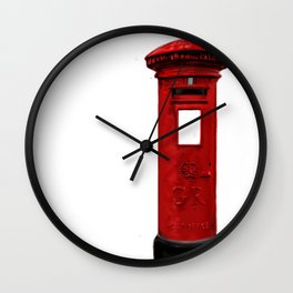 Red, Royal Mail, BRITISH Post Box. Wall Clock