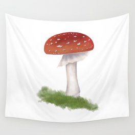 Red-capped Amanita Muscaria mushroom Wall Tapestry