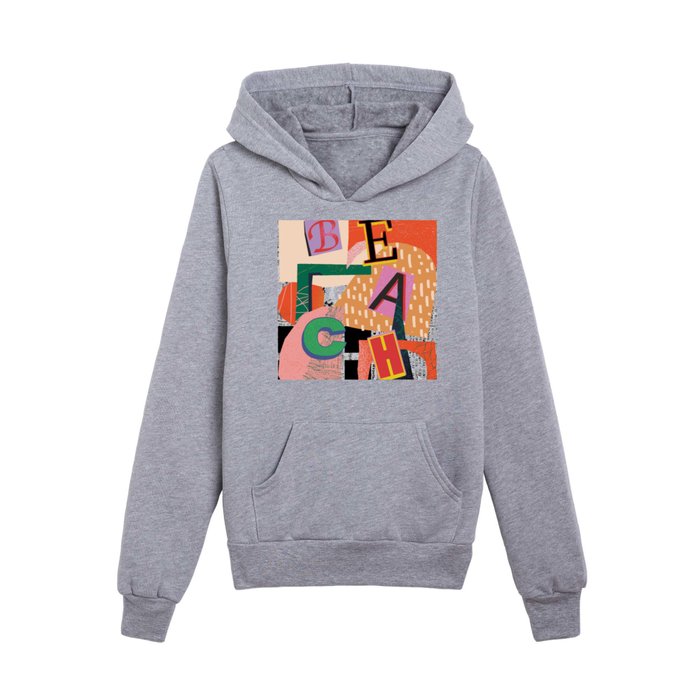 To the beach collage Kids Pullover Hoodie