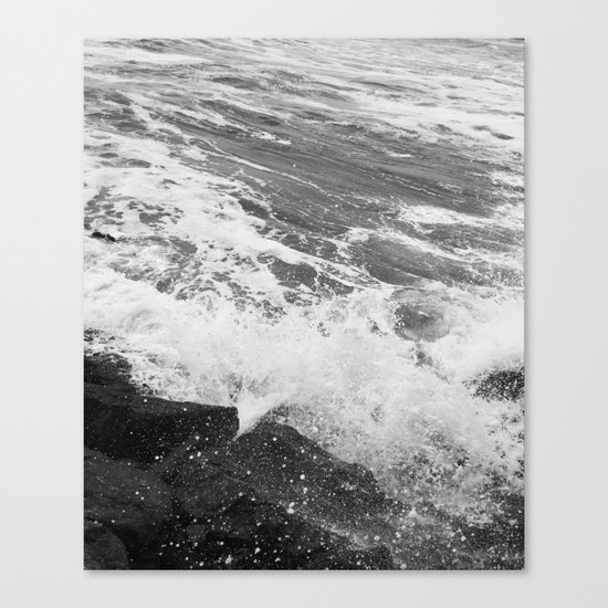SEA on Black and White Canvas Print