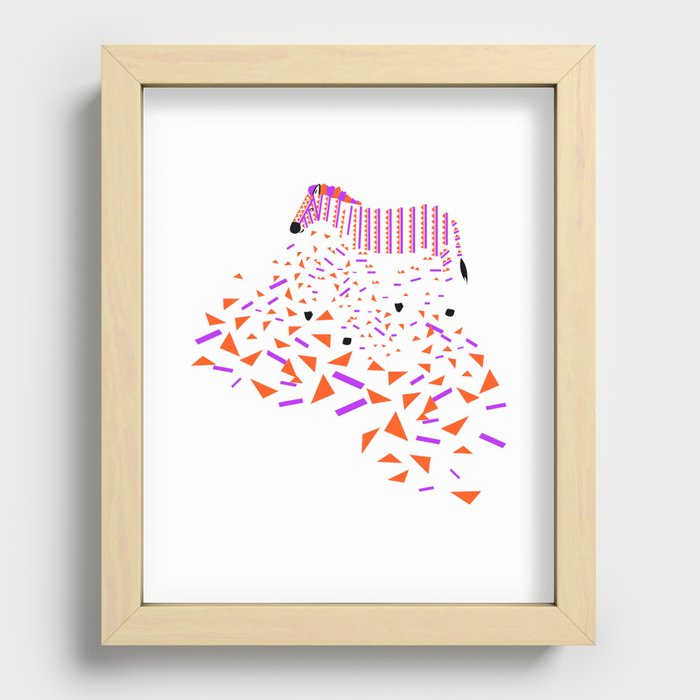 Geometric Zebra Recessed Framed Print