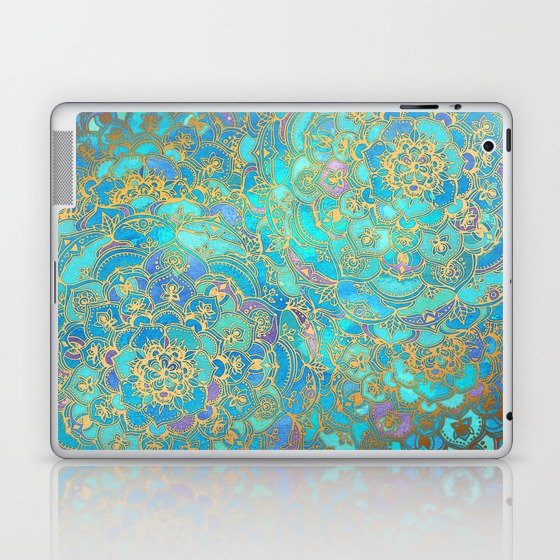 Sapphire & Jade Stained Glass Mandalas Laptop & iPad Skin