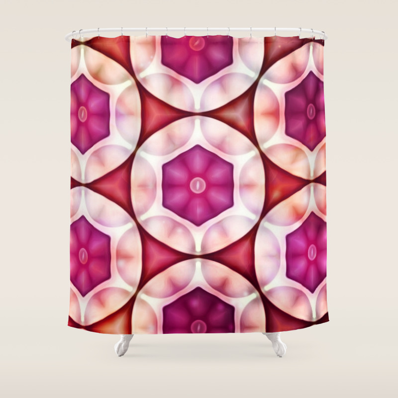 Fuschia Deep Salmon Geometrics Shower Curtain By Laurenwdesign Society6 You comes at the best place. society6