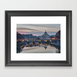 Saint Peter's Basilica at Sunset Framed Art Print