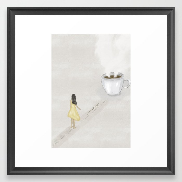 Coffee girl Framed Art Print
