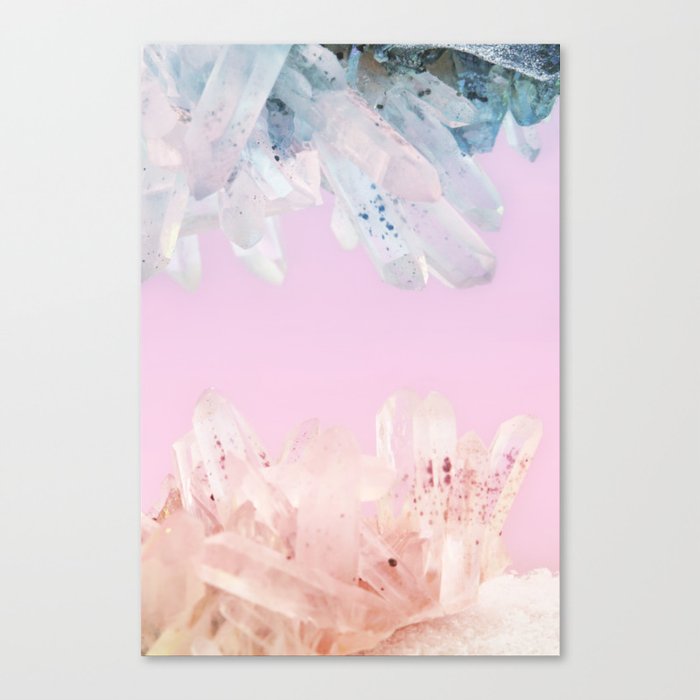 Serenity and Rose Quartz Crystals Canvas Print