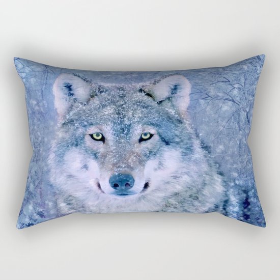 Winter Wolf Rectangular Pillow