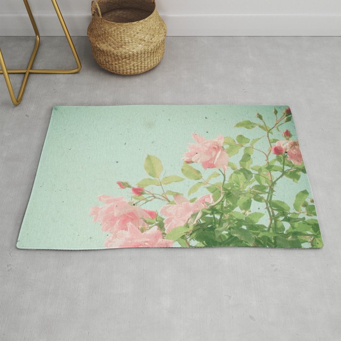 Pink Roses Rug by Cassia Beck Society6