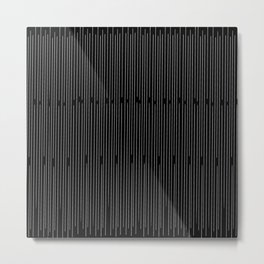 Pinstripe pattern black and white, woman Metal Print