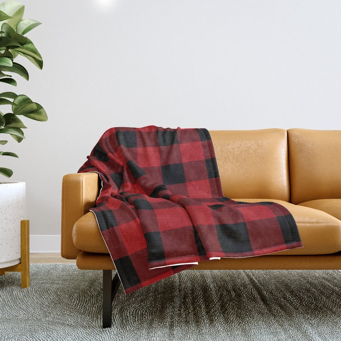 Red & Black Buffalo Plaid Throw Blanket