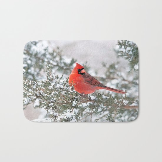 Winter's Beauty Cardinal Bath Mat