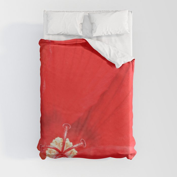 Red Hibiscus Flower | Nadia Bonello Duvet Cover