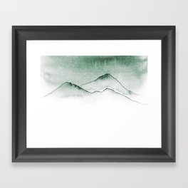 Silent Green Mountainrange Framed Art Print