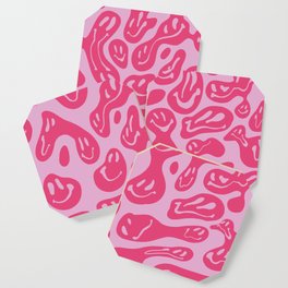 Pink Dripping Smiley Coaster