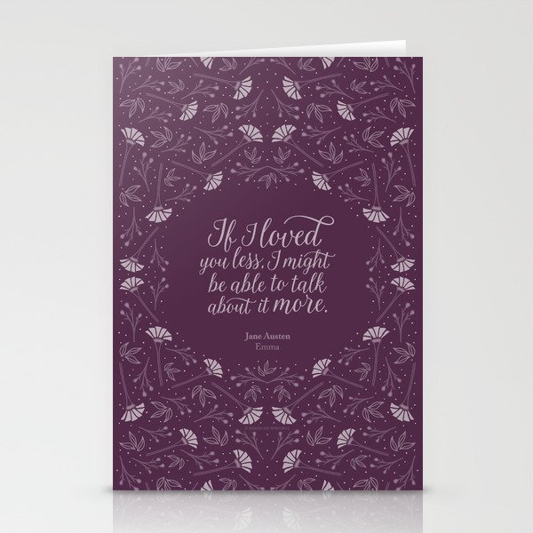 Purple Floral Love Quote  Emma Jane Austen Stationery Cards