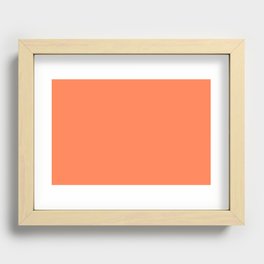 Coral Orange Solid Color Popular Hues Patternless Shades of Orange Collection - Hex Value #FF7F50 Recessed Framed Print