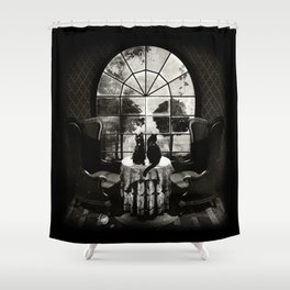 Room Skull B&W Shower Curtain