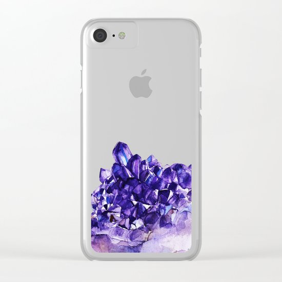 Amethyst Watercolor Clear iPhone Case