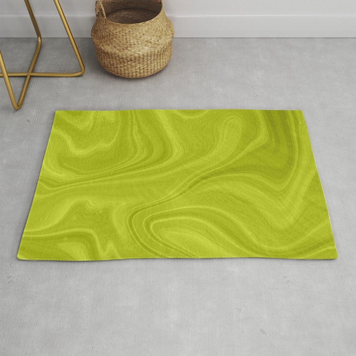 Chartreuse Swirl Marble Rug
