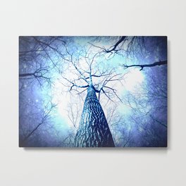 Winter's Coming : Wintry Trees Galaxy Skies Metal Print | Snow, Turquoise, Space, Vibrant, 2Sweet4Worddesigns, Magical, Dormdecor, Winter, Fantasy, Digital 