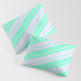 [ Thumbnail: Lavender & Aquamarine Colored Lined/Striped Pattern Pillow Sham ]