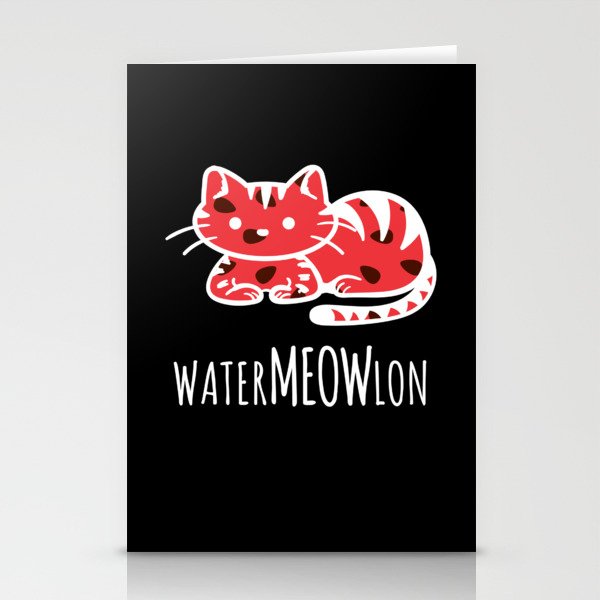 Watermeowlon Watermelon Melons Stationery Cards