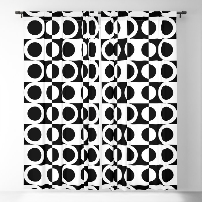 Black And White / Two Tone / 60s Retro Modern Mod Ska Blackout Curtain