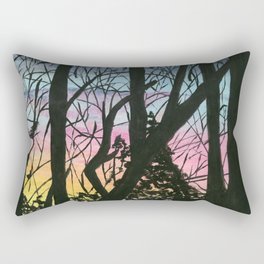 Sunset in the Trees Rectangular Pillow