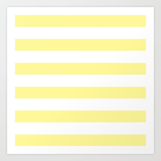 Simply Stripes in Pastel Yellow Art Print