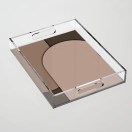 Minimal Line Curvature Brown Acrylic Tray