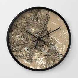 Denmark - Copenhagen City Map - Vintage Wall Clock