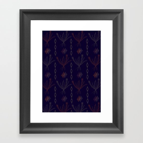 Purple Weeds Framed Art Print