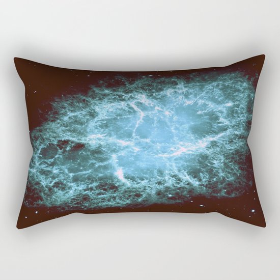 Crab Nebula Freshwater Blue teal Rectangular Pillow