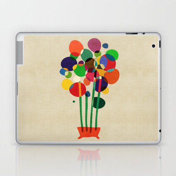 Happy flowers in the vase Laptop & iPad Skin