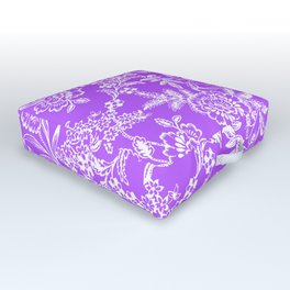 Radiant Orchid Tea Outdoor Floor Cushion | Floral, Hand Painted, Nature, Mixed Media, Orchid, Garden, Flowers, English, Provincial, Painting 