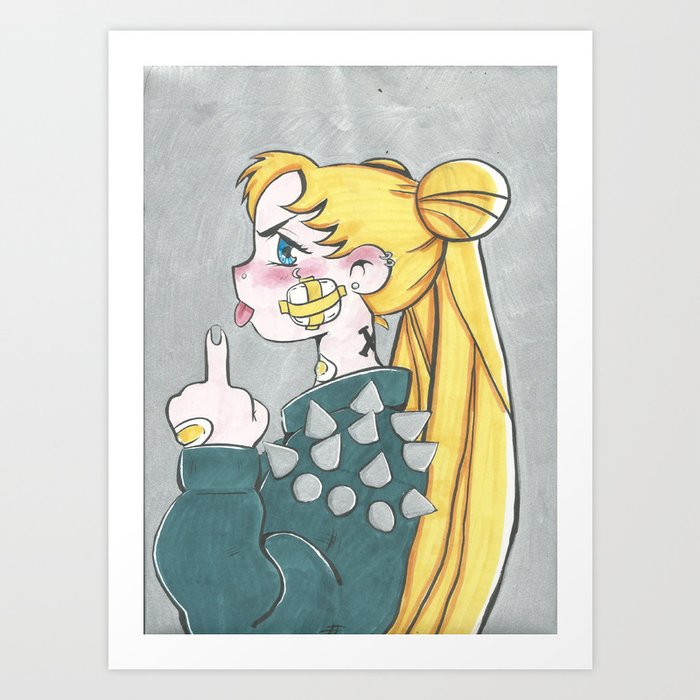 Punk Sailor Moon Art Print