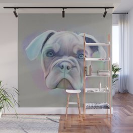  Abstract Bulldog Portrait Colorful Painting Wall Mural