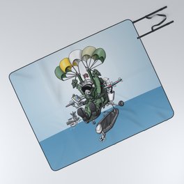 Naval Aviation Life Support Systems (ALSS) Parachute Rigger Cartoon Picnic Blanket