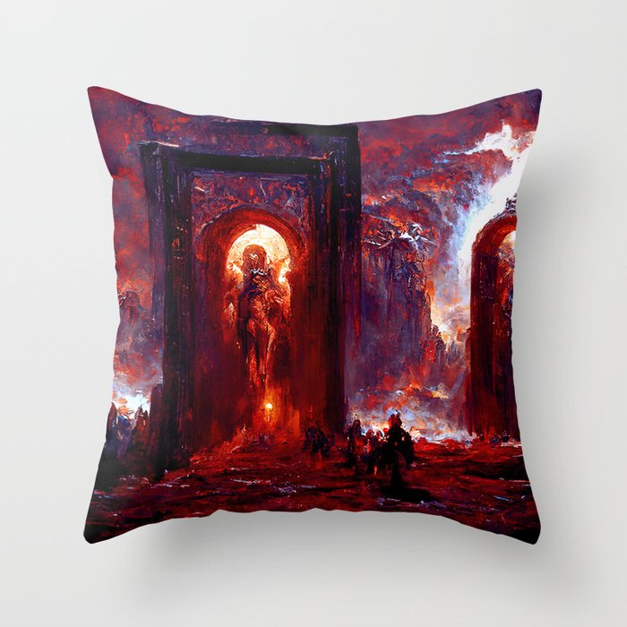 At the Gates of Hell Throw Pillow