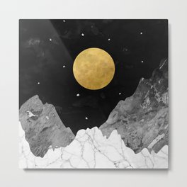 Moon and Stars Metal Print
