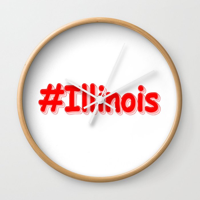 "#Illinois " Cute Design. Buy Now Wall Clock