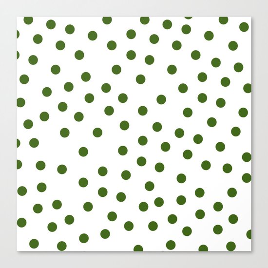 Simply Dots in Jungle Green Canvas Print