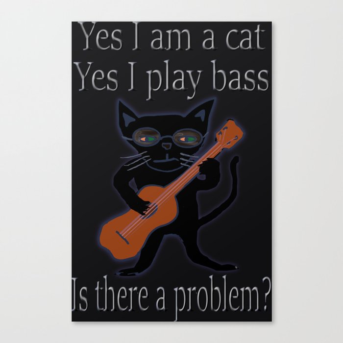 Cat Plays Bass Canvas Print