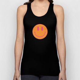 Groovy Pink and Orange Smiley Face - Retro Aesthetic  Tank Top
