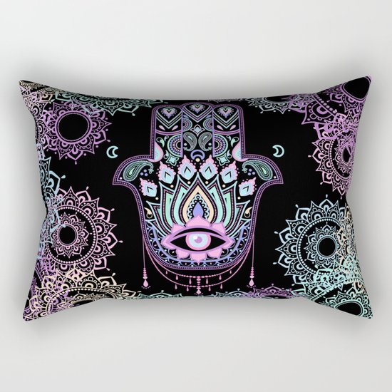 Pastel Hamsa amulet Rectangular Pillow