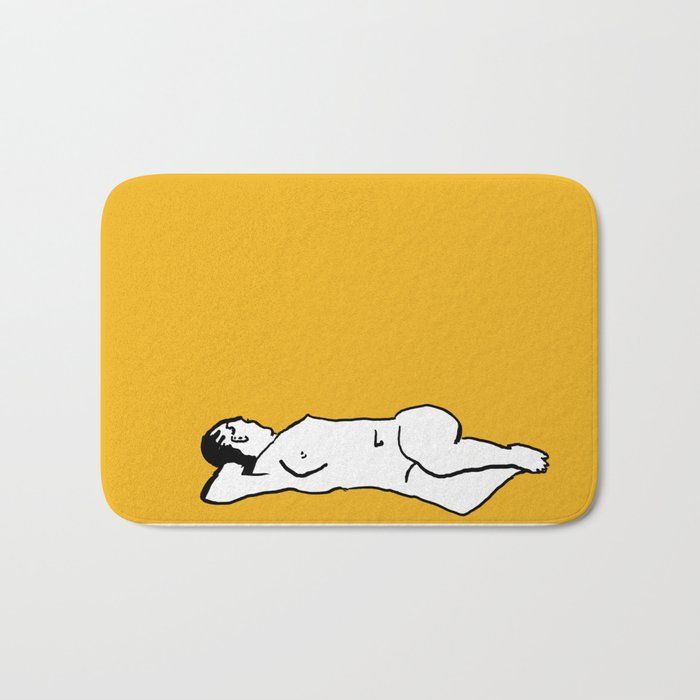 Woman in Yellow Bath Mat