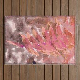 Tropical Orchid Flower Glitch Outdoor Rug